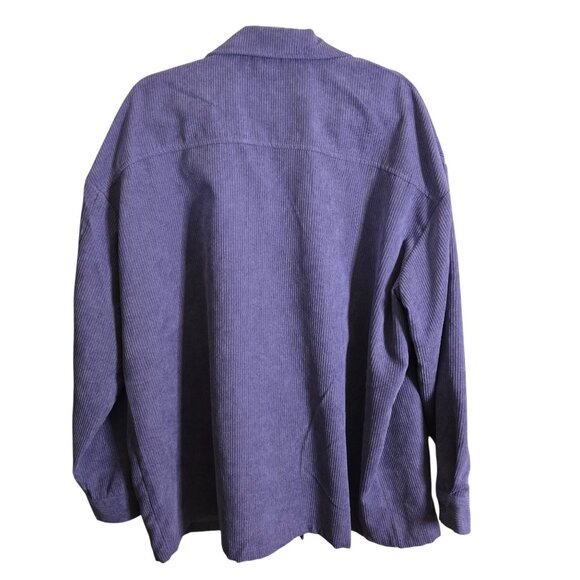 Entro Purple Haze Corduroy Button Front Shacket Size 1X Versatile All Season - Picture 3 of 8